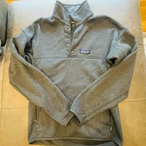 Patagonia Men’s 1/4 Button Gray Fleece Pullover Mens Size Small